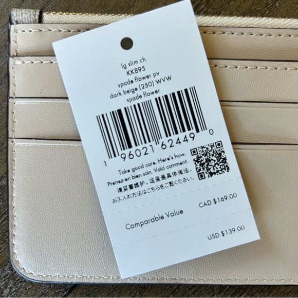 Kate Spade Spade Flower Zip Cardholder Wallet - Beige & Cream - Picture 6 of 12